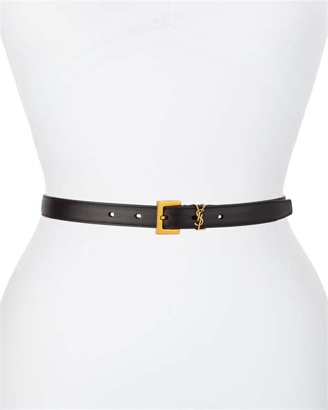 women's saint laurent gold ysl monogram leather belt|Saint Laurent belts.